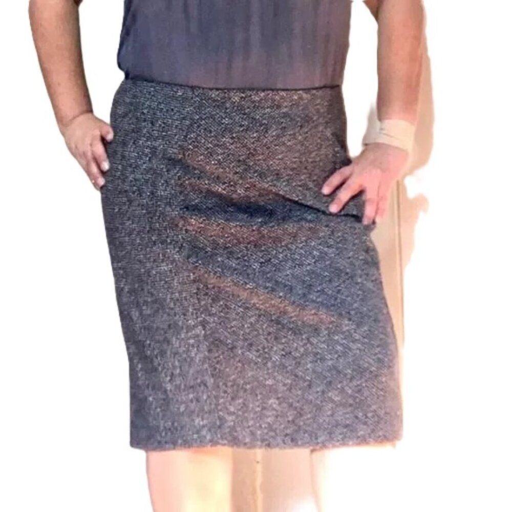 COVINGTON Career Professional Dress Skirt Stretch Gray with White Flecks Large